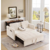 Ebern Designs 56.9" Upholstered Convertible Sleeper Sofa with USB and Side Pocket, Beige, New in Box $699