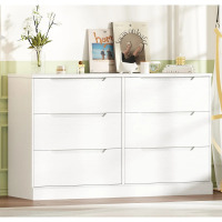 Red Barrel Studio Modern 47.2" W Chest Of Drawers 6 Drawer Dresser, White, New in Box $699