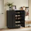 Latitude Run 5-Tier 20 Pairs Shoe Cabinet With Doors And Adjustable Shelves, Black, New Shelf Pull $499
