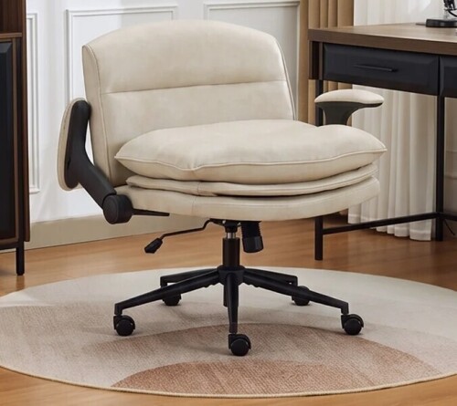 Latitude Run&reg; 28" Wide-Seat Office Chair with Flip-Up Arms, Faux Leather New Open Box $299