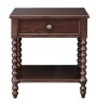 Madison Park Beckett Nightstand Morocco Brown: Bedside Table with Drawer, Modern Rubberwood Veneer New In Box $299