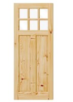 TENONER 32 in. x 80 in. 6 Lite, Universal, Clear Glass, Solid Pine Wood, Light Brown Primed Wood Front Door Slab New in Box $699