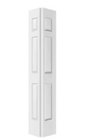 Tenoner 24 in. x 80 in. 6-Panel, Textured, MDF, White, Hollow Core, Composite, DIY Painted Bi-Fold Door with Hardware Kit New in Box $299