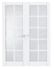 TENONER 48 in. x 80 in. 10 Lite Frosted Glass Universal White Primed Double French Door w/ Quick Assemble Jamb, Handle New in Box $799