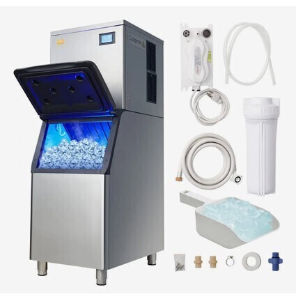 VEVOR Commercial Ice Maker, 360LBS/24H Ice Making Machine with 330.7LBS Large Storage Bin, 700W Auto Self-Cleaning Ice Maker Machine with 3.5-inch LED Panel for Bar Cafe Restaurant Business (2 Boxes) New in Box $1899