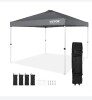 VEVOR - Pop Up Canopy Tent, 10 x 10 ft, 250 D PU Silver Coated Tarp, with Portable Roller Bag and 4 Sandbags, Waterproof - Dark Gray New in Box $399