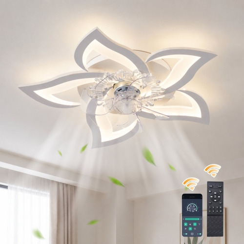 Orren Ellis Izzabella 24.6" 7 - Blade LED Dimmable Flush Mount Ceiling Fan with Light and Remote New In Box $299