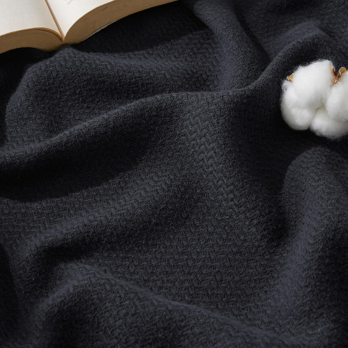 Bedsure 100% Cotton Blanket, Herringbone Weave, King, Black Breathable, Lightweight Bedspread, Soft, Cooling for Hot Sleepers, Ideal for Summer Nights, Machine Washable, 108x90 Inches $89