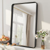 Orren Ellis Aevar Tempered Glass and Aluminum Alloy Framed French Cleat Mounted Wall Mirror, 16" x 24" New In Box $199