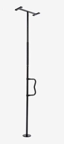 VEVOR Floor-to-Ceiling Transfer Pole, Tension Mounted Bathroom Grab Bar with Anti-Slip Curve Handle, 300 Lbs Capacity Security Pole for Elderly, Ideal Senior Safety Pole for 7-10 Ft Ceilings, Black New In Box $299