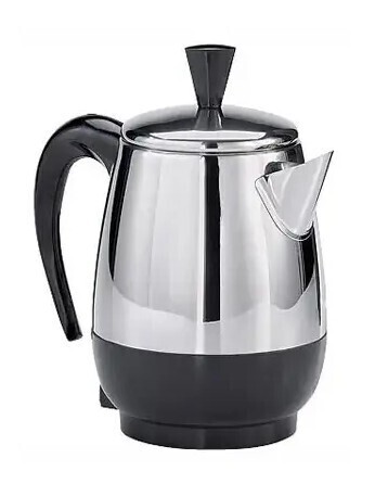 Farberware Electric Percolator, 2 to 4 Cups Capacity, 1 W, Stainless Steel, Knob Control Black/Silver On Working $199