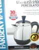 Farberware Electric Percolator, 2 to 4 Cups Capacity, 1 W, Stainless Steel, Knob Control Black/Silver On Working $199 - 2