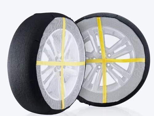 VEVOR Thickened Snow Socks for Tires Polyester Fiber Tire Socks with Elastic Straps Snow Traction Tire Cover for Car SUV Pickup and Truck (2-Pack) -Medium New In Box $79