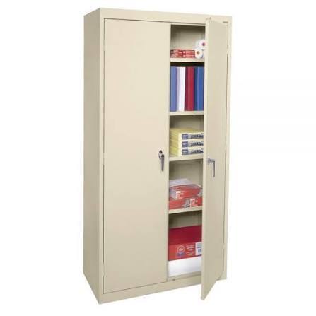 Sandusky Steel Welded/Assembled Storage Cabinet, 4 Adjustable Shelves, 72"H, Putty New in Box $499