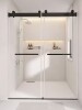 60 in. W x 76 in. H Double Sliding Soft-Close Frameless Bypass Shower Door in Matte Black with 3/8 in. Tempered Glass New in Box $1199