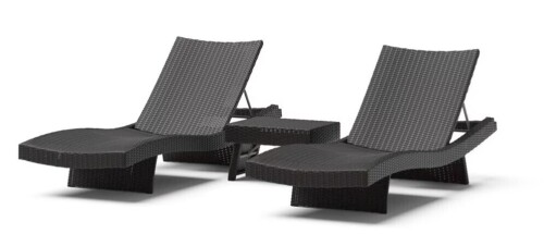 Portofino&reg; Comfort 2 Loungers & Table - Espresso New in Box $1299