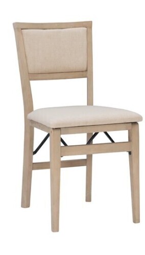 Linon Home Decor Keira Gray Wash Padded Folding Chair New in Box $399