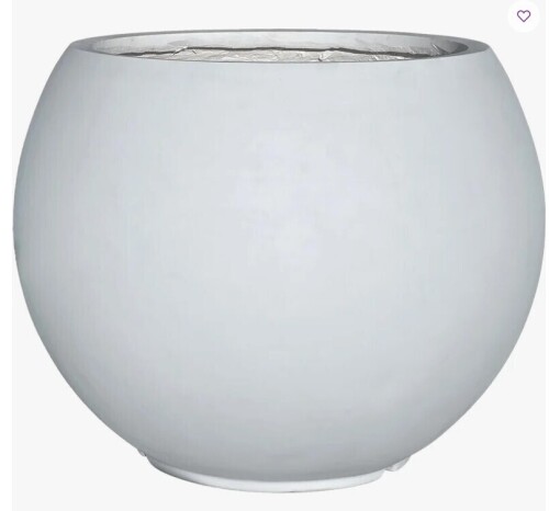 Wrought Studio 17" H x 21" Dia Round White Fiberstone Planter Pot with Drainage Hole, Extra Large Lightweight UV-Resistant Planter in White New in Box $299