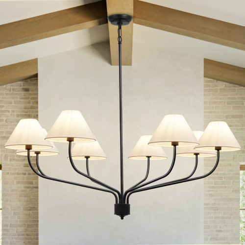 Lark Manor&trade; 8-light Classic Dimmable Chandelier With Fabric Shades Black Chandelier Classic/traditional Chandelier New In Box $499