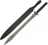 SZCO 37&rdquo; Dark Xiphos Sword &ndash; Full Tang Double Edged Medieval Replica Sword with Leather Sheath, Manganese Steel Blade, Leather Wrapped Handle &ndash; LARP, Cosplay, Renaissance, Display & Training Similar to Picture New In Box $199