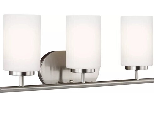 Generation Lighting Oslo 3 Light 20 inch Brushed Nickel Wall Bath Fixture Wall Light New In Box $399