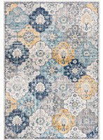 Rug Branch Valencia Contemporary Vintage Floral Blue Grey Indoor Area Rug - 7' x 10' $399