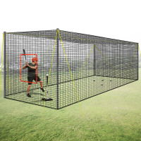 ECOSUB Portable Baseball & Softball Batting Cage, 22Ft X 12Ft X 8Ft Batting Cage Net With Pitching Machine Hole New Open Box $399