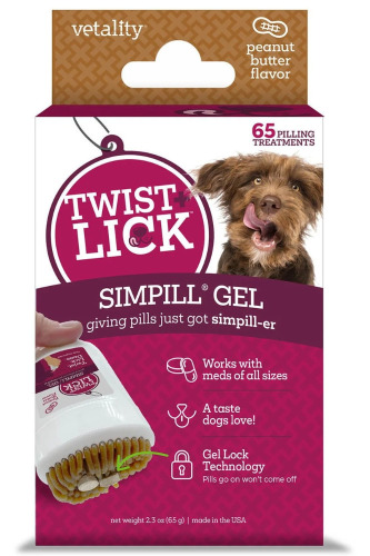 Vetality Twist & Lick SimPill Peanut Butter Flavor 2.3 oz (65g) New In Box