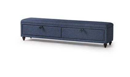 Lane Home Furnishings Sheridan Storage Queen-Size Bench in Navy New in Box $599