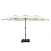 Phi Villa 15 ft. Market Patio Umbrella 2-Side in Ivory White with Base and Sandbags, New in Box $299