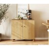 WAMPAT Sideboard Buffet Cabinet with Doors, 32.4"H, Oak, New in Box $299