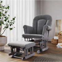 Child Craft Cozy Glider Rocker and Ottoman, Cool Gray, New in Box $399