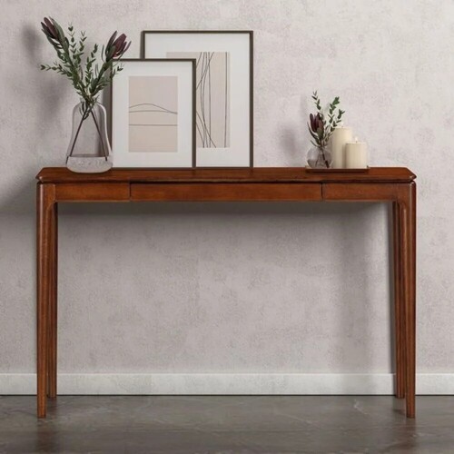 NTC NTC Mingle 47" Narrow Console Table, Modern Solid Wood Entryway Table with Hidden Drawer, Waterproof & Heat Resistant, Dark Walnut, New in Box $399