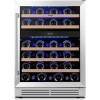Yeego 24" Dual Zone 46-Bottles Built-In Wine Cooler Freestanding Refrigerator with 5 Removable Shelves Frost Free 40-65&deg; New Shelf Pull On Working $699