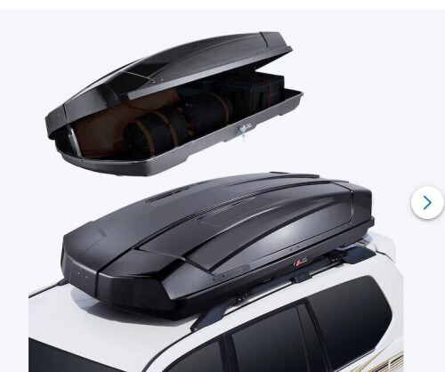 VEVOR Rooftop Cargo Carrier 22 Cubic Feet Roof Cargo Box ABS Hard Shell Roof Box with Dual-Sided Opening and 2 Reinforced Straps Aerodynamic Suitable for most Crossbar for Car Wagon SUV Black New Shelf Pull $499