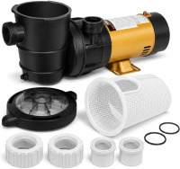 XtremepowerUS 1.5HP Variable 2-Speed Above Ground Swimming Pool Pump High Flow Swimming Pump Strainer with 1.5" Inch Slip On Fitting Adapter For Aboveground Pool New In Box $299