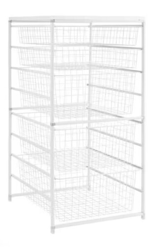 Everbilt 34.76 in. H x 17.13 in. W White Steel 5-Drawer Close Mesh Wire Basket New In Box $199