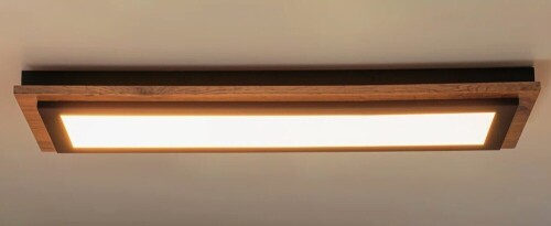 Ophelia & Co. 21.3" Rectangular Modern Farmhouse Wood LED Panel Flush Mount Low Profile Ceiling Light New In Box $399
