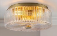 Mercer41 3-Light Ribbied Glass Drum Flush Mount New In Box $299
