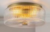 Mercer41 3-Light Ribbied Glass Drum Flush Mount New In Box $299