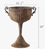 August Grove&reg; Rustic Distressed Iron Plant Pot New In Box $299