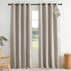 Ebern Designs 100% Blackout Linen Textured Curtains for Bedroom, Privacy Protection & Noise Reducing Drapes, Insulated Window Treatments for Farmhouse, 2 Panels, 52" x 108" $89
