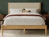 Wade Logan Besan Solid Wood Boucle Upholstered Headboard Bed Frame King Size New in Box $1299