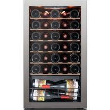 Ca'Lefort 18.9-in W 32-Bottles Stainless Steel Freestanding/Undercounter Indoor Wine Cooler with Glass Door $599