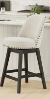 Corrigan Studios Vintage Upholstered Swivel Bar Stool with Solid Wood Legs New in Box $499
