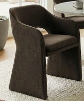 Everly Quinn 19" Seat Height Upholstered Chenille Dining Armchair in Dark Brown New in Box $499