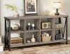 17 Stories 3-Tier 8-Cube Wooden Storage Organizer, 63" Long Low Farmhouse Bookshelf in Rustic Gray New in Box $399