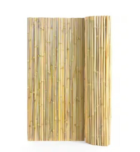 Vevor Natural Rolled Bamboo Fence, Eco-Friendly Bamboo Privacy Fence 6 ft. H x 8 ft. L x 0.75 in. D., Bamboo Privacy Screen New in Box $299