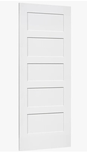 Kimberly Bay Paneled Solid Wood Primed Shaker Standard Door 30" x 80" New in Box $399