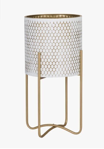 Mercer41 Cleare Honeycomb Pot with Ambrose Gold Base New In Box $299
